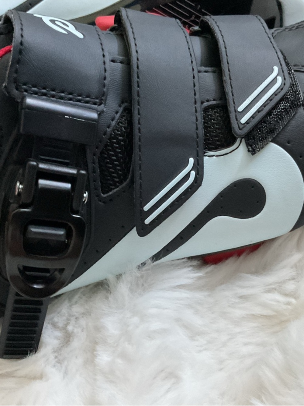 Peloton Black racing shoes with Red Interior and White Accents - Picture 7 of 8